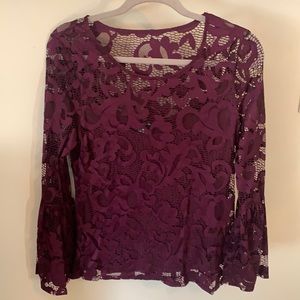 INC Gorgeous wine colored lace top